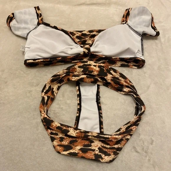 SHEIN Leopard Print Bikini - Brown and Black - Picture 11 of 16